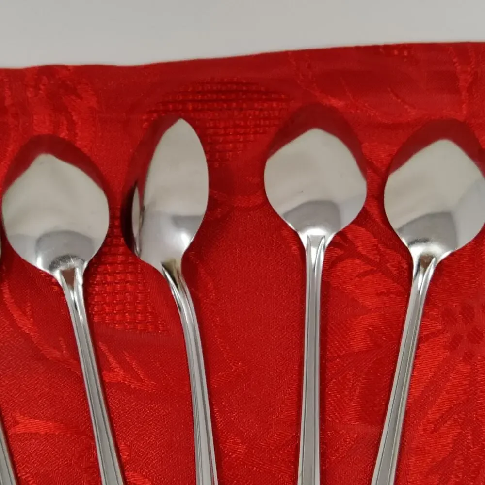 8X LH Tsp Ekco EKS7 Stainless Malt Ice Tea Spoons USA Long Handle